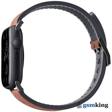 Uniq STRADEN Waterproof Leather/Silicone Strap for Apple Watch 42|44|45mm Brown