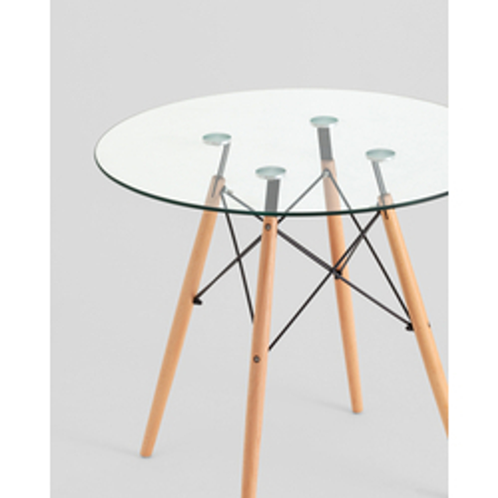 Стол Eames DSW NEW D80 стеклянный