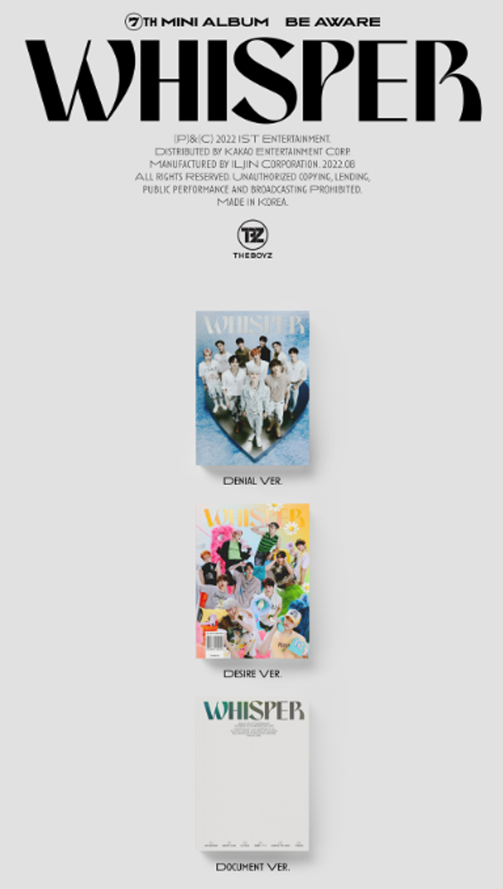 Альбом THE BOYZ - BE AWARE