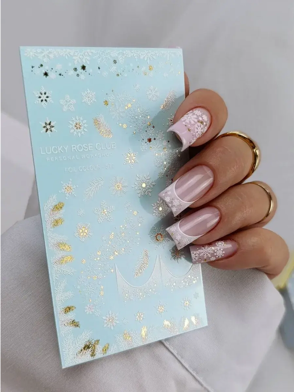 Lucky Rose Слайдеры наклейки для длинных ногтей 377