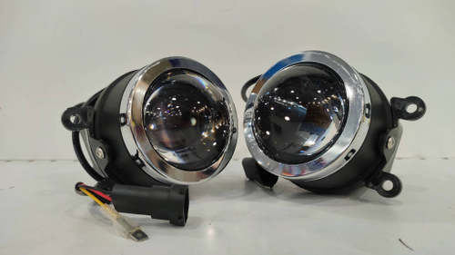 04 - Бел. Жел. / ПТФ (J-04, белый, желтый) би-линзы (Citroen, Ford, Mitsubishi, Land Rover, Renault, Suzuki, Daewoo), светодиодные противотуманные фары (2 шт. / комплект)