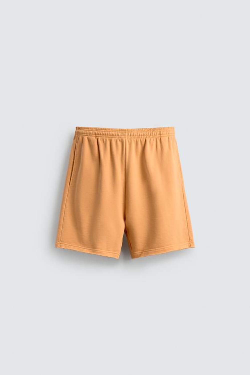 ZARA ШОРТЫ-ДЖОГГЕРЫ RELAXED FIT С ЭФФЕКТОМ ПОТЕРТОСТИ, ОРАНЖЕВЫЙ