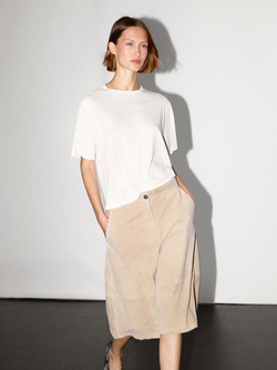 Massimo Dutti Футболка из 100% хлопка с коротким рукавом, натуральный, кремовый