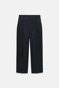 ZARA ПРЯМЫЕ БРЮКИ С ЗАЩИПАМИ, В ПОЛОСКУ