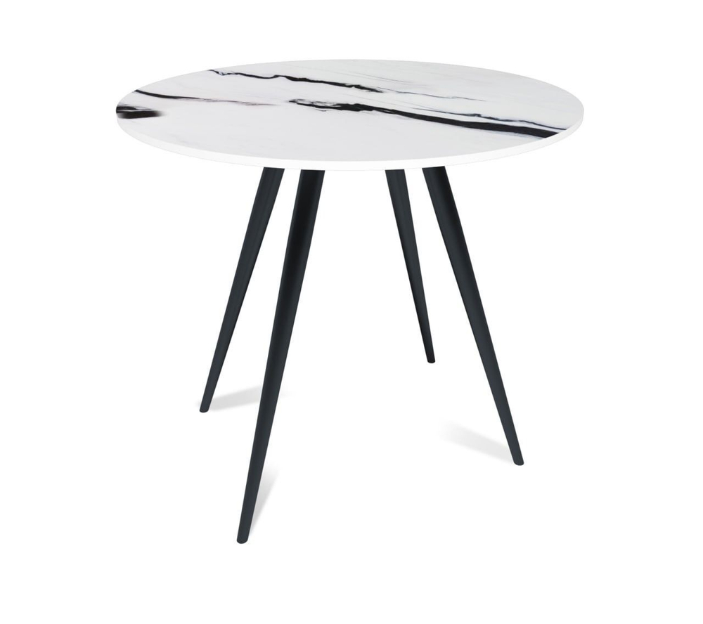 Стол круглый Nick 90, керамика глянцевая Panda White