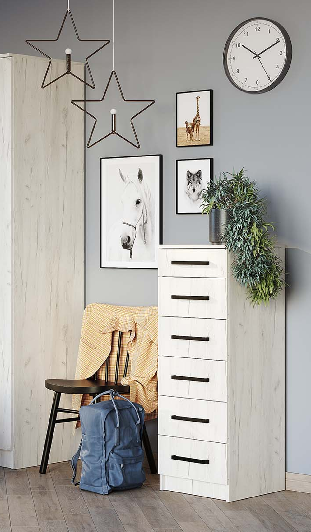 Комод Фиеста дуб крафт белый 400