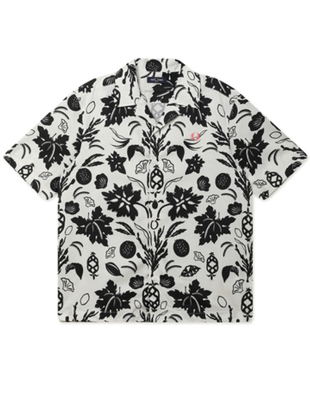 Мужская Рубашка Botanical Print Revere Collar