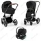 Детская коляска Cybex Priam IV 3 в 1 Sepia Black шасси Chrome автокресло Aton B i-Size