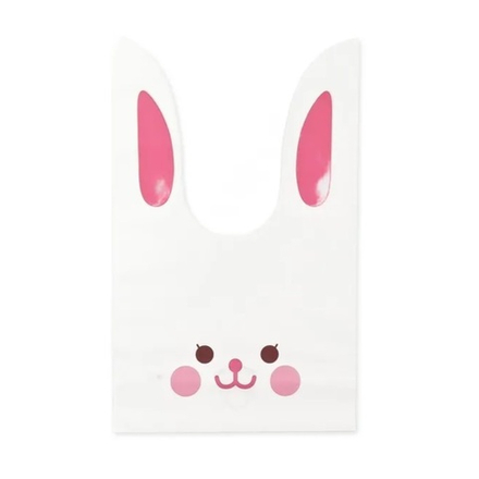 Мешок подар. ПВХ с ушами 18*30см "Заяц" бело-розовый 50шт/уп