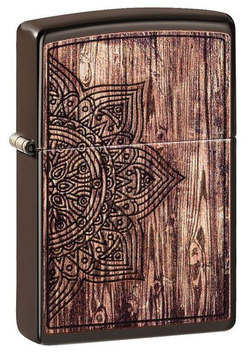 Зажигалка Zippo 49184 Wood Mandala Design, Brown Matte