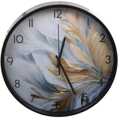 Часы настенные «HOME STYLE» 30см Золотое перо, черный корпус