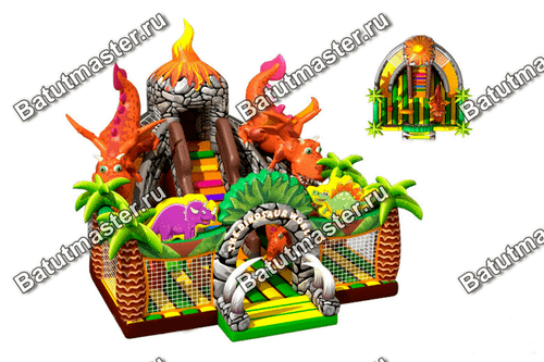 Надувной батут горка "Остров драконов"