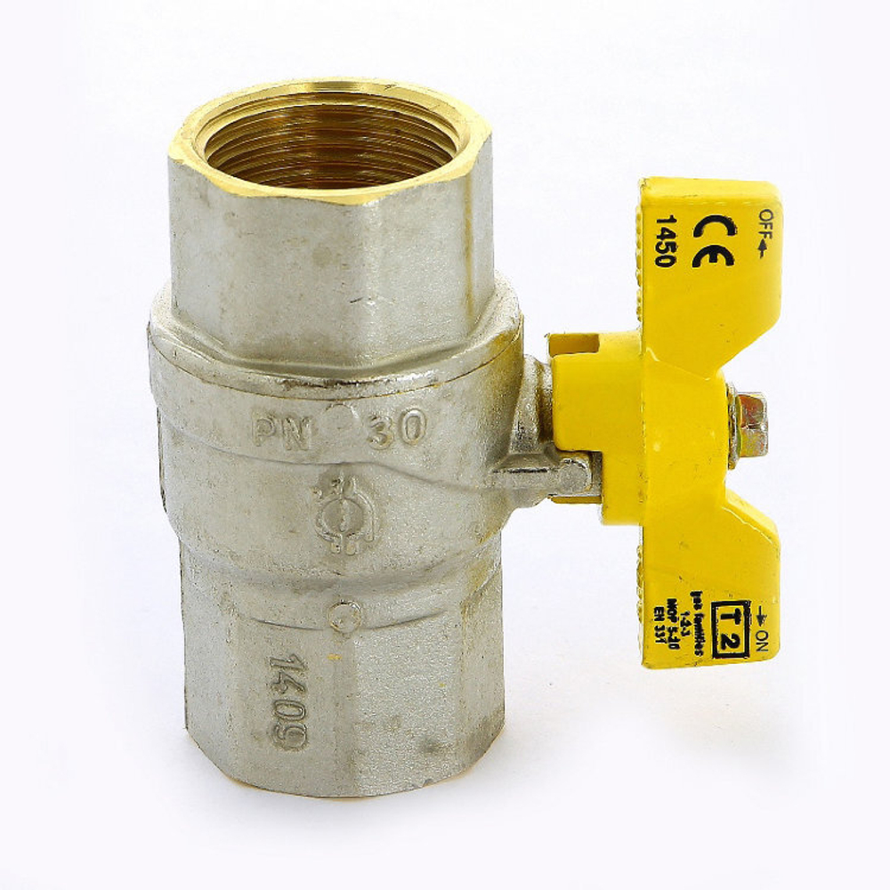 Кран шаровый газ. 20 (3/4") ВВ бабочка (FIV)