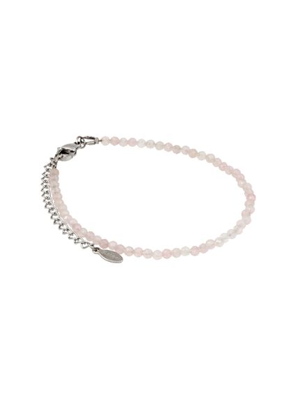 Фото браслет из розового кварца 2043/3_кварц_роз на белом фоне анфас