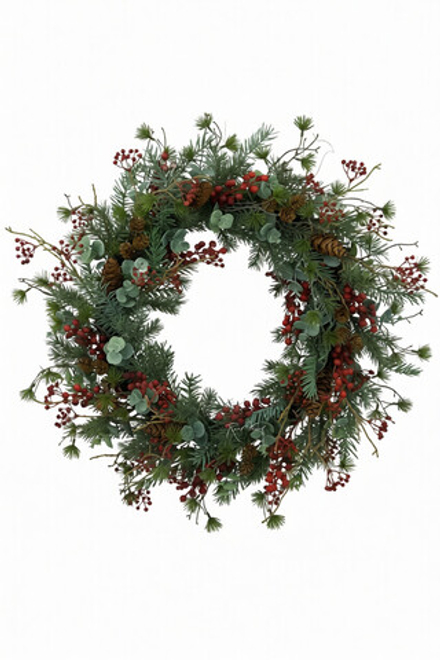 Венок с эвкалиптом и ягодами (D55см)