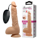 Телесный вибратор-реалистик 25см с большой мошонкой и пультом ДУ Baile Jason BW-008041ZSY