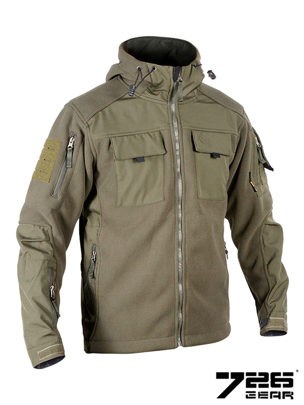 Тактическая флисовая куртка с капюшоном 7.26 GEAR ARMYFANS. Олива