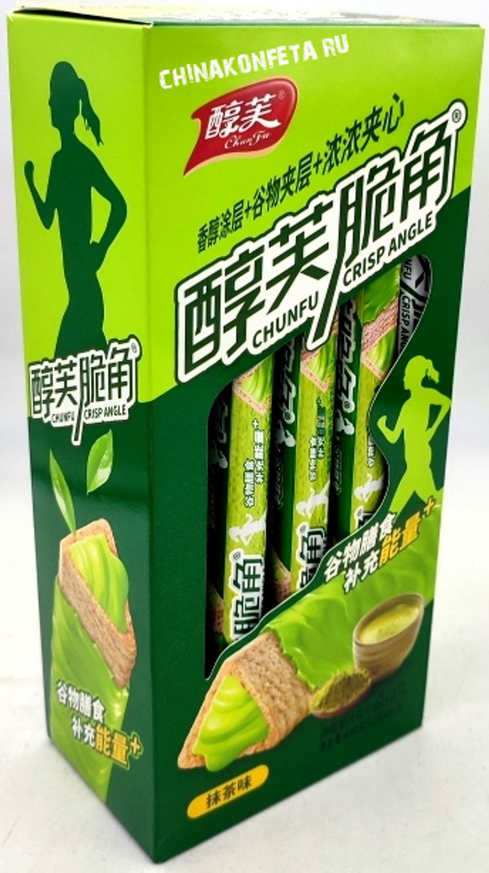 Фитнес батончик ChunFu Crisp Angle, с чай матча начинкой 22гр.