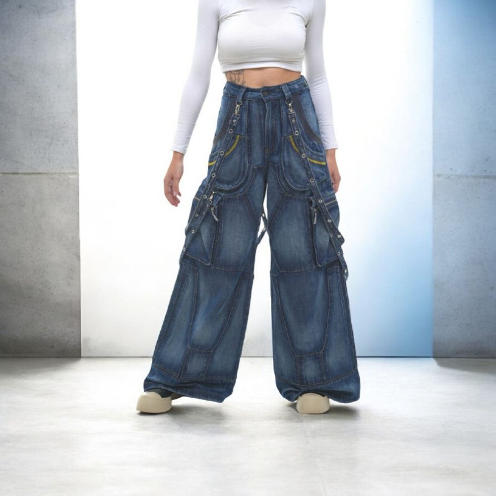 Брюки багги y2k широкие