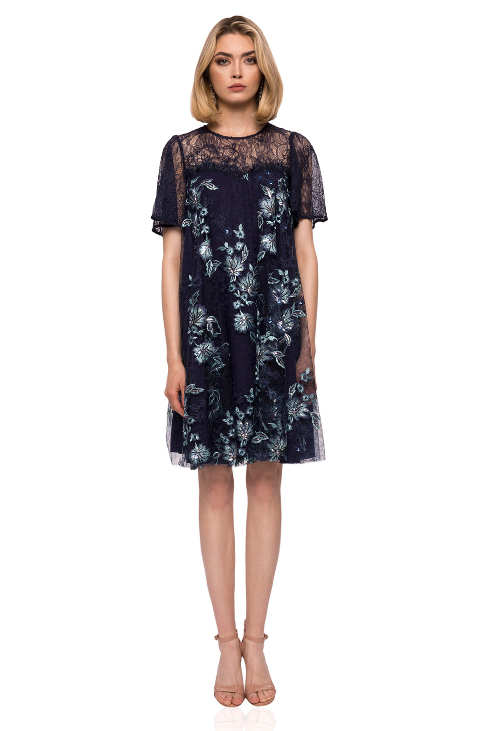 Платье Nissa с кружевной вышивкой в виде цветов