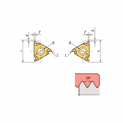 22ER-N55/SD2336 Пластина резьбовая, неполный профиль 55°, шаг 0,5-3,0 мм