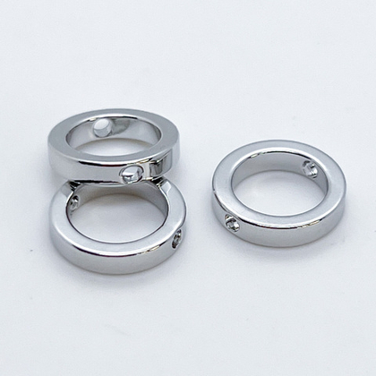 Коннектор-рамка, цвет серебро (родий), размер 14 мм, внутренний диаметр 10 мм, цена за 1 шт