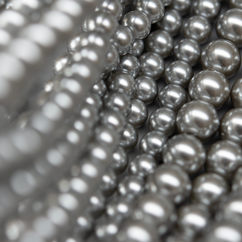Хрустальный жемчуг, оттенок "Пепельная дымка", шар 6мм