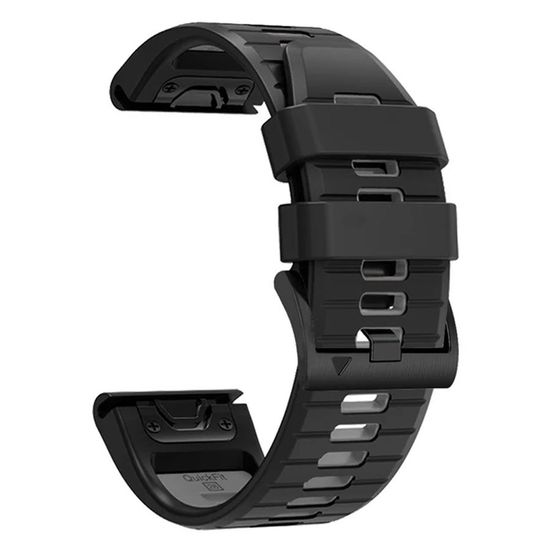 Ремешок двухцветный QuickFit 26 мм для Garmin Fenix 7x/6x/5x/5x plus/3, Descent, Tactix, Enduro, D2, Instinct 2X силиконовый (Черный/серый)