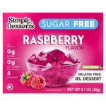 Simply Desserts, желейный десерт, без желатина, без сахара, малина, 20 г (0,7 унции)