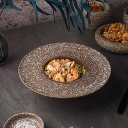 Тарелка глубокая 350 мл d 23 см h6,5 см для пасты/супа Brown Untouched Taiga P.L. Proff Cuisine [1]