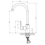 Смеситель для кухни, РМС, с картриджем, хром, SL126-017F