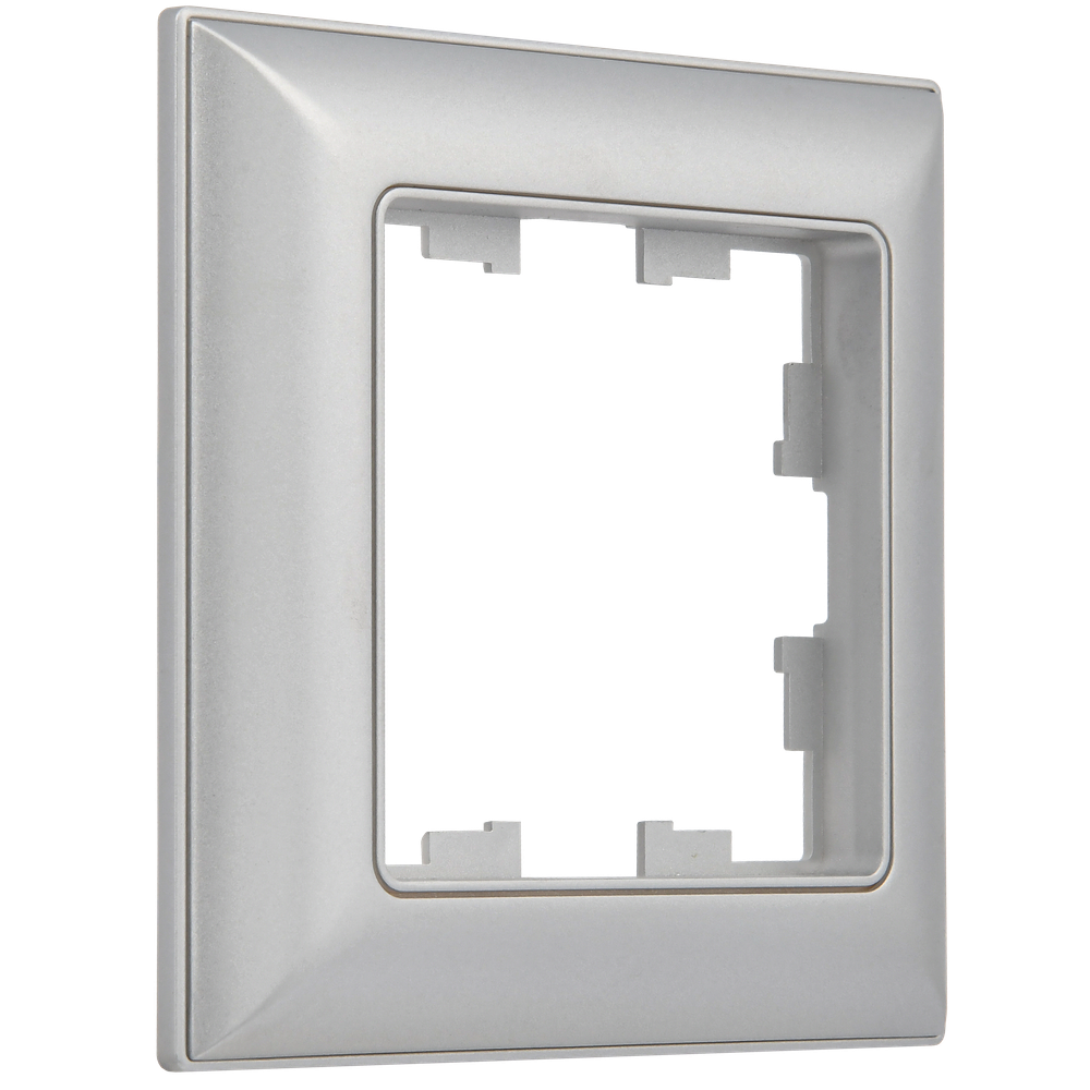 BRITE Рамка 1-местная РУ-1-Бр алюминий/алюминий IEK