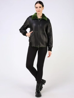 Двусторонняя дубленка зимняя шуба укороченная