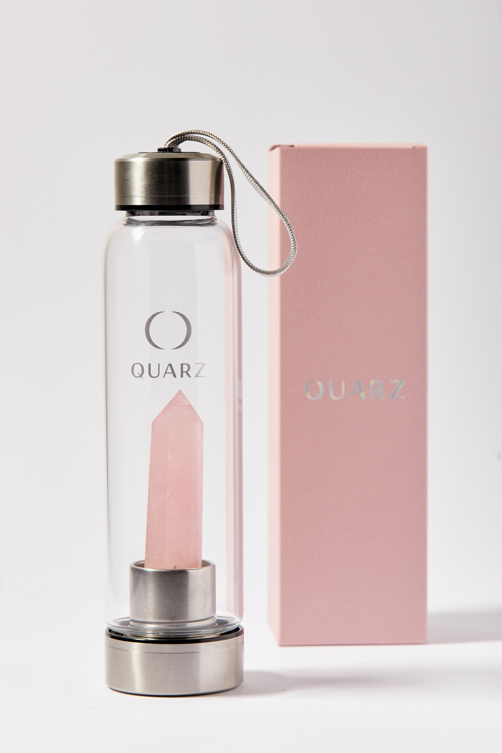 Бутылка с розовым кварцем