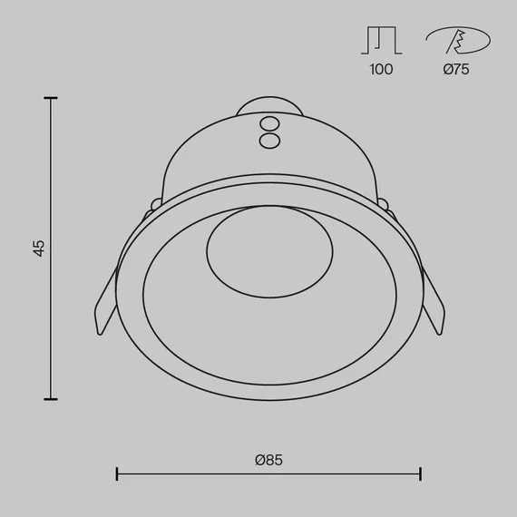 Встраиваемый светильник Technical DL032-2-01B