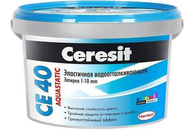 Церезит CE 40/2 Затирка эласт. водоотталк. противогр. (белый 01) (2 кг)