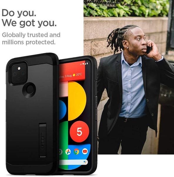 Чехол Spigen Tough Armor Designed для Google Pixel 5 Case (2020) - Black