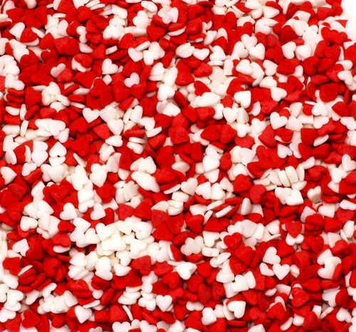 Посыпка Сердечки красно-белые 50 гр мини