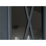 Шкаф для посуды «Форест» широкий 4 двери 1 ящик серый 7012/бейц-масло