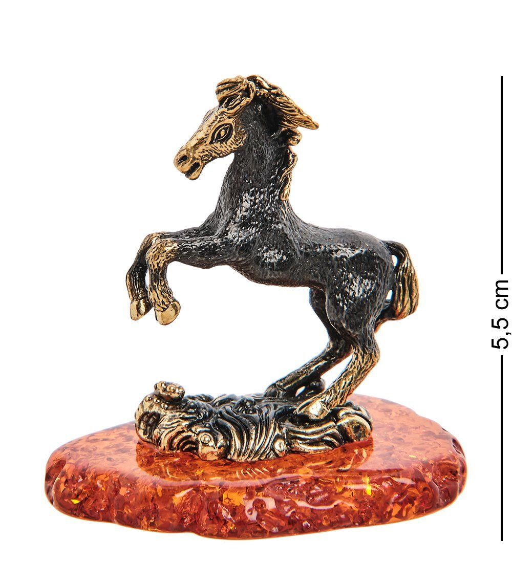Народные промыслы AM-3030 Фигурка «Лошадь Солнечный день» (латунь, янтарь)