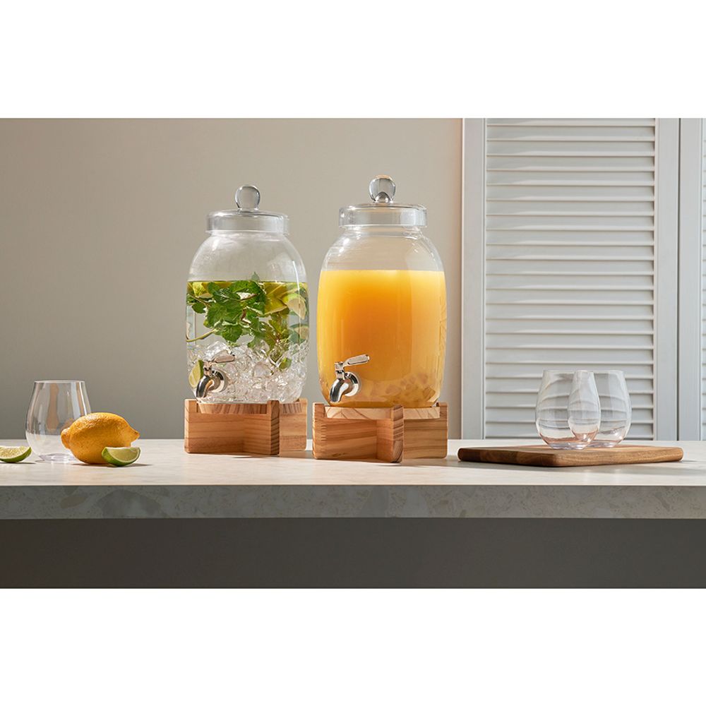 Диспенсер для напитков на деревянной подставке Flo, 5,4 л