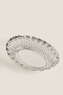 ZARA HOME МЕТАЛЛИЧЕСКАЯ ЧАША С АЖУРНЫМ КРАЕМ, СЕРЕБРЯНЫЙ