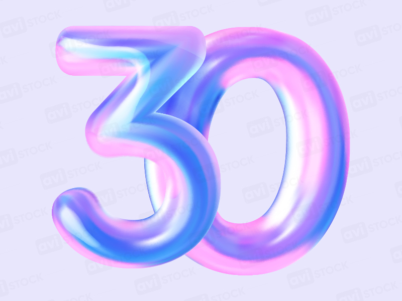 3D Векторная Цифра 30