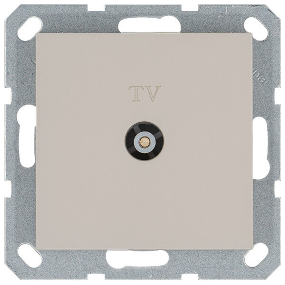 Розетка TV Φ9.5mm проходная с накладкой, цвет Тауп