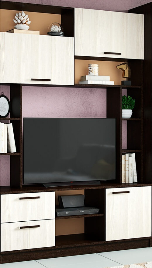 Гостиная Флора  центр. секция венге-лоредо БТС