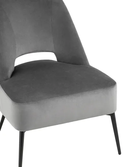 Лаунж-кресло Bost тёмно-серый велюр
