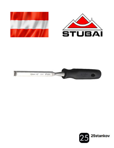 стамеска STUBAI 12 мм 354312 чёрная рукоятка