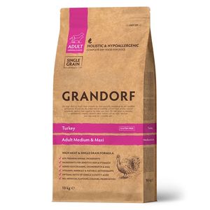 Сухой корм Grandorf DOG Turkey MED&MAXI для взрослых собак средних и крупных пород, индейка