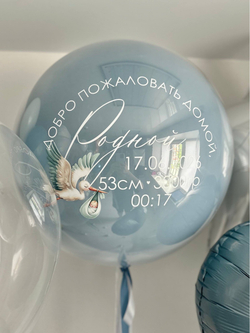 Трендовые шарики на выписку с доставкой по Хабаровску №5373