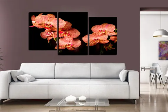 Модульная картина "Ночные цветы"